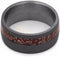 Red Stardust 9mm Comfort-Fit Sandblasted Titanium Wedding Band, Size 9