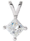 Princess-Cut Diamond Solitaire Pendant Necklace, Rhodium Plate 14k White Gold, 18" (1/4 Ctw, GH, I1)