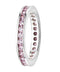 Pink CZ Mirror Polished Rhodium Plated Sterling Silver Eternity Ring