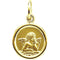 14k Yellow Gold Round Angel Medal (14 MM)