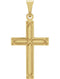 Engraved Passion Cross 14k Yellow Gold Pendant (18X12MM)