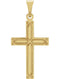 Engraved Passion Cross 14k Yellow Gold Pendant (22X14MM)