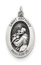 Sterling Silver Antiqued Saint Anthony Medal (25X15MM)