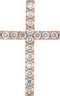 Diamond Petite Cross 14k Rose Gold Pendant (1 Ctw, G-H Color, I1 Clarity)