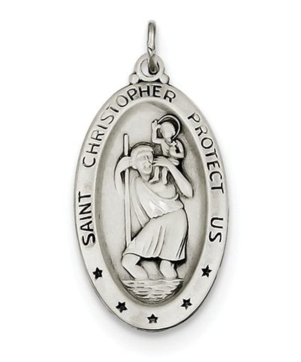 Sterling Silver St. Christopher Medal (30X15MM)