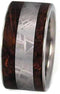 Gibeon Meteorite, Black Ash Burl Wood 10mm Comfort Fit Titanium Band, Size 8.5