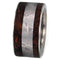 Gibeon Meteorite, Black Ash Burl Wood 10mm Comfort Fit Titanium Band, Size 16