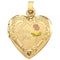 14k Yellow Gold 'I Love You' Heart Locket with Embossed Flowers