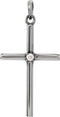 Diamond Inset Cross Sterling Silver Pendant (.03 Ct, G-H Color, I1 Clarity)