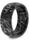 Black and White Composite Mokume Sleeve 10mm Comfort-Fit Matte Titanium Ring, Size 11