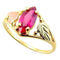 Ave 369 Created Marquise Ruby Ring, 10k Yellow Gold, 12k Green and Rose Gold Black Hills Gold Motif