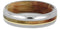 Titanium, 14k Yellow Gold Stripe, Comfort-Fit Flame Box Elder Burl Wood Band, Couples Wedding Rings, M 9.5-F7