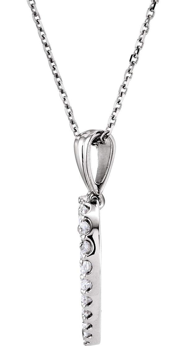 Diamond Heart 14k White Gold Pendant Necklace, 18" (1/2 Cttw)