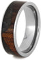 Dinosaur Bone Wave Pattern, Koa Wood 7mm Comfort-Fit Titanium Wedding Band, Size 9.25