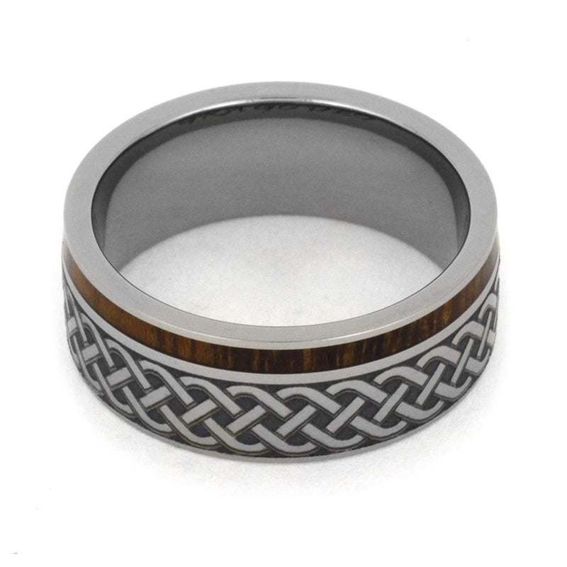 Ironwood, Celtic Eternity 8mm Comfort-Fit Matte Titanium Wedding Band, Size 11.25