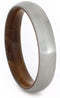 Sindora Wood Ring with Brushed Titanium Overlay, 5mm Comfort-Fit Wedding Band, Size 11.75