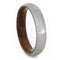 Sindora Wood Ring with Brushed Titanium Overlay, 5mm Comfort-Fit Wedding Band