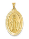 14k Yellow Gold Miraculous Medal Pendant (33X20MM)