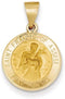 14k Yellow Gold St. Francis of Assisi Medal Pendant (17X16MM)