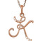 5-Stone Diamond Letter 'K' Initial 14k Rose Gold Pendant Necklace, 18" (.03 Cttw, GH, I1)