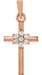 Diamond Cross Pendant in 14k Rose Gold (.07 Cttw )