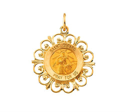 14k Yellow Gold Round St. Gerard Medal (18.5 MM)