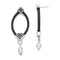 Tango Collection Black Titanium Cable, Argentium Sterling Silver, White Freshwater Cultured Pearl Earrings (2.5-3MM)