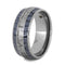 White Sapphire, Gibeon Meteorite, Cobaltium Mokume 8.5mm Comfort-Fit Titanium Wedding Band