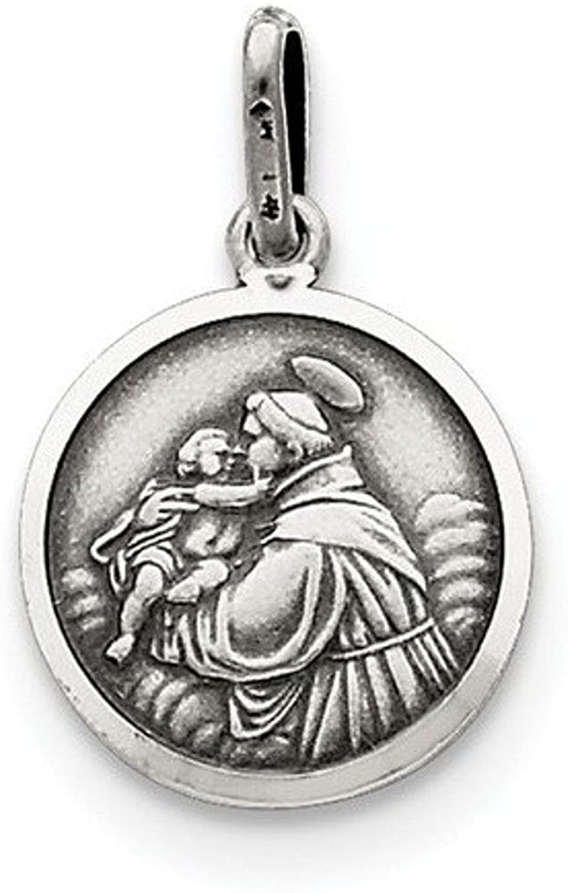 Sterling Silver Antiqued St. Anthony Medal (20X15MM)