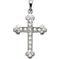 Diamond Treflee Cross 14k White Gold