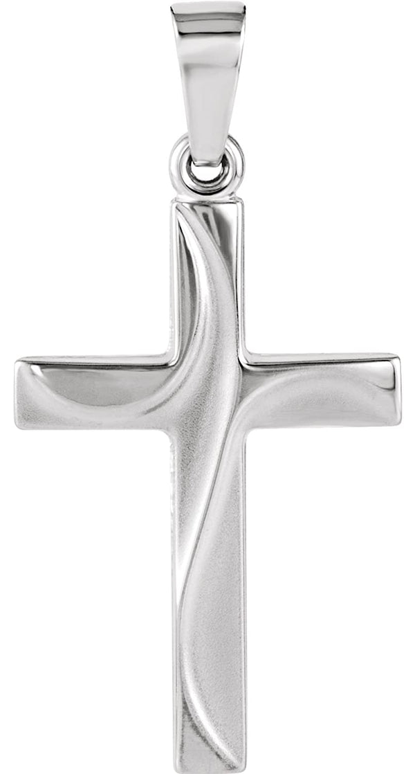 Christian Cross 14k White Gold Pendant (21x14 MM)