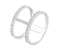 Double Circle Bar CZ Rhodium Plated Sterling Silver Ring