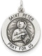 Sterling Silver Antiqued Saint Peter Medal (25X20MM)