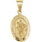 14k Yellow Gold Hollow Oval St. Christopher Medal (23.5x16 MM)