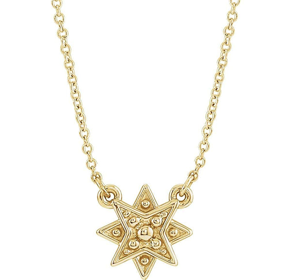 Star Necklace, 14k Yellow Gold, 16-18"