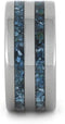 Turquoise Inlay 10mm Comfort-Fit Titanium Band, Size 14.75