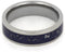 Blue Meteorite and 14k White Gold Stardust 6mm Comfort-Fit Titanium Band, Size 7.5