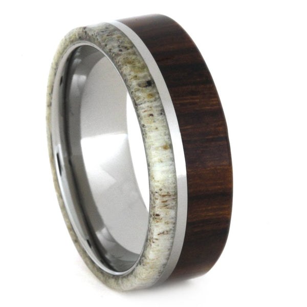 Ironwood, Deer Antler 8mm Comfort-Fit Titanium Band