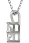 Princess-Cut Diamond Solitaire Pendant Necklace, Rhodium Plate 14k White Gold, 18" (3/8 Ctw, GH, I1)