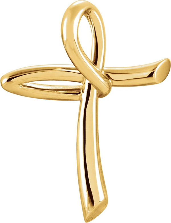 Freeform Cross 14k Yellow Gold Pendant (26.00X19.25 MM)