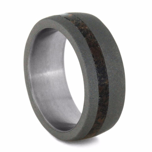 Dinosaur Bone 7mm Comfort-Fit Sandblasted Titanium Wedding Band