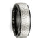 Edward Mirell Black Titanium and Sterling Silver Hammered 8mm Band