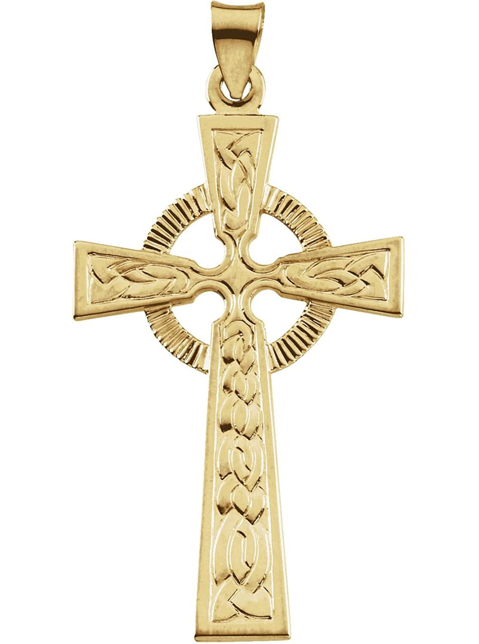 Fancy Celtic Cross 14k Yellow Gold Pendant