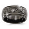 Black Ti Collection Scroll Design 10mm Comfort-Fit Dome Titanium Band