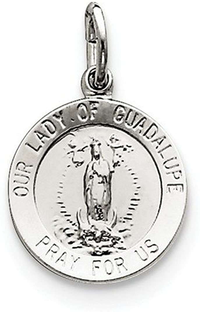 Sterling Silver Our Lady of Guadalupe Medal (22X14MM)