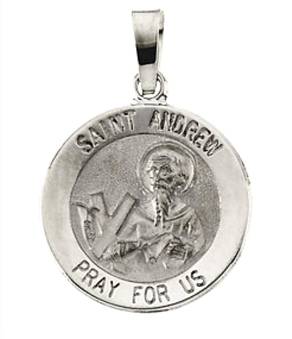 Sterling Silver Round St. Andrew Medal (18.5 MM)