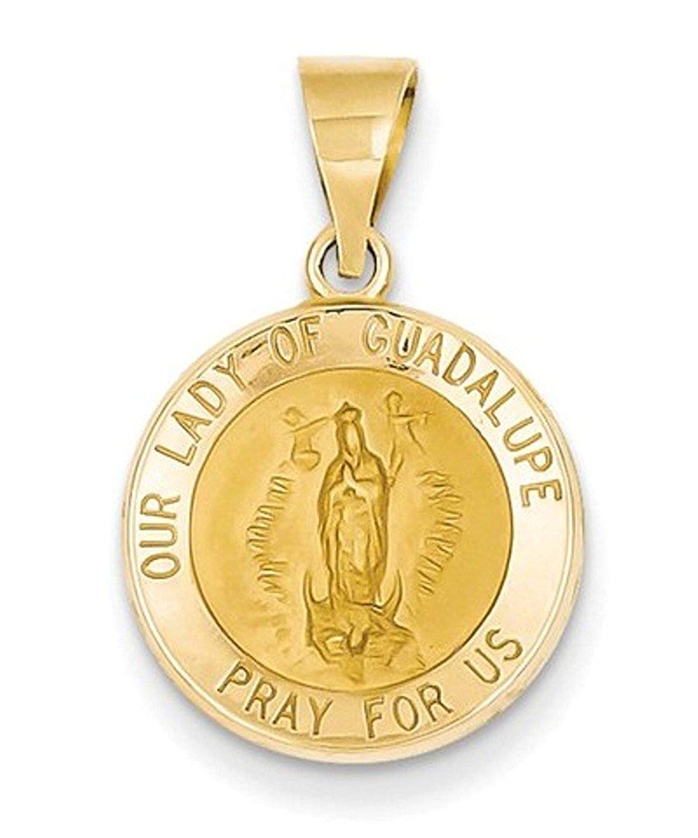 14k Yellow Gold Our Lady Of Guadalupe Medal Pendant (17X15MM)