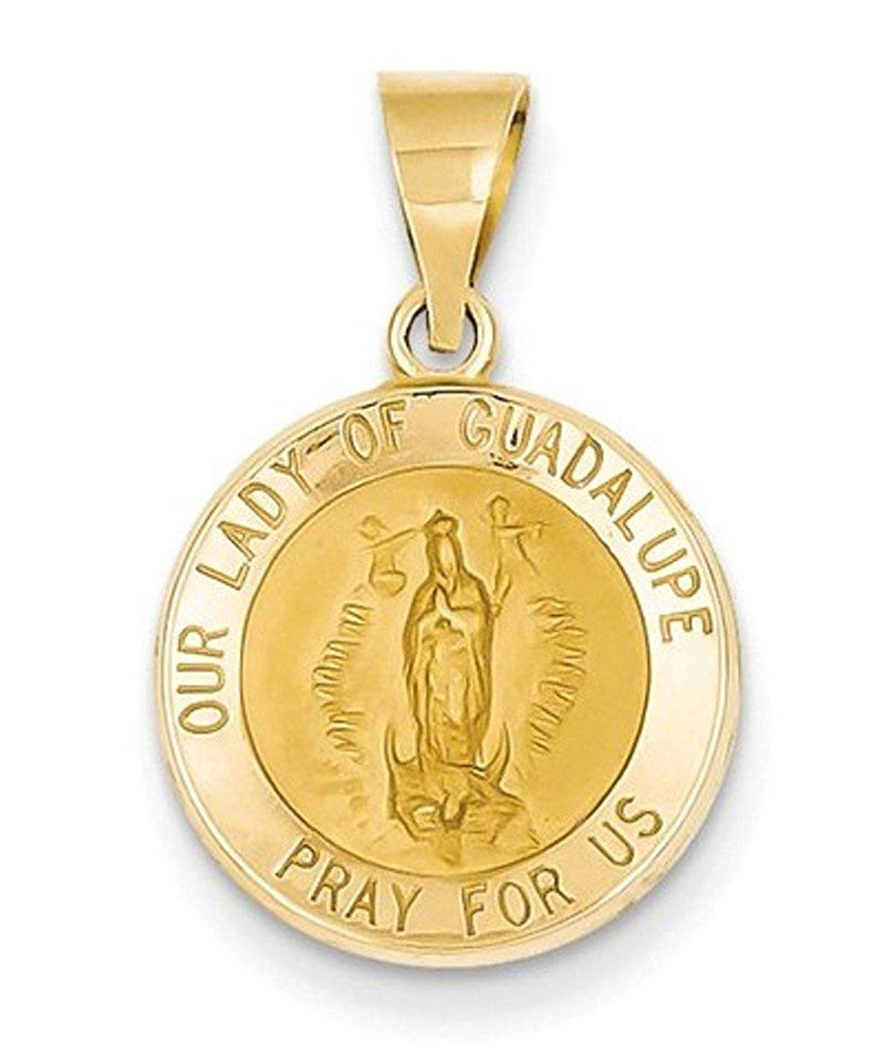 14k Yellow Gold Our Lady Of Guadalupe Medal Pendant (17X15MM)