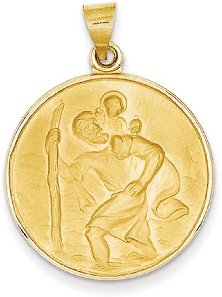 18k Yellow Gold St. Christopher Medal Pendant (33X25MM)