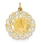 14k Yellow Gold Our Lady of Perpetual Help Medal Charm (24X19MM)